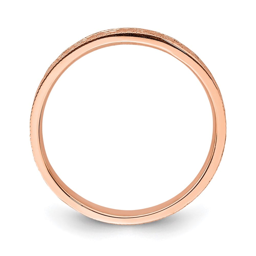14k Rose Gold Polished 2.5 mm Floral Band