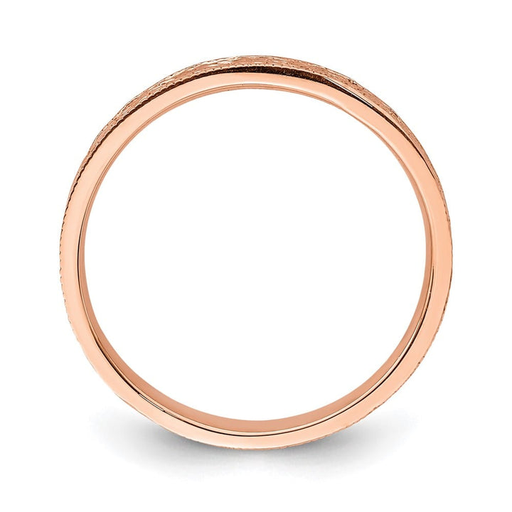 14k Rose Gold Polished 2.5 mm Floral Band