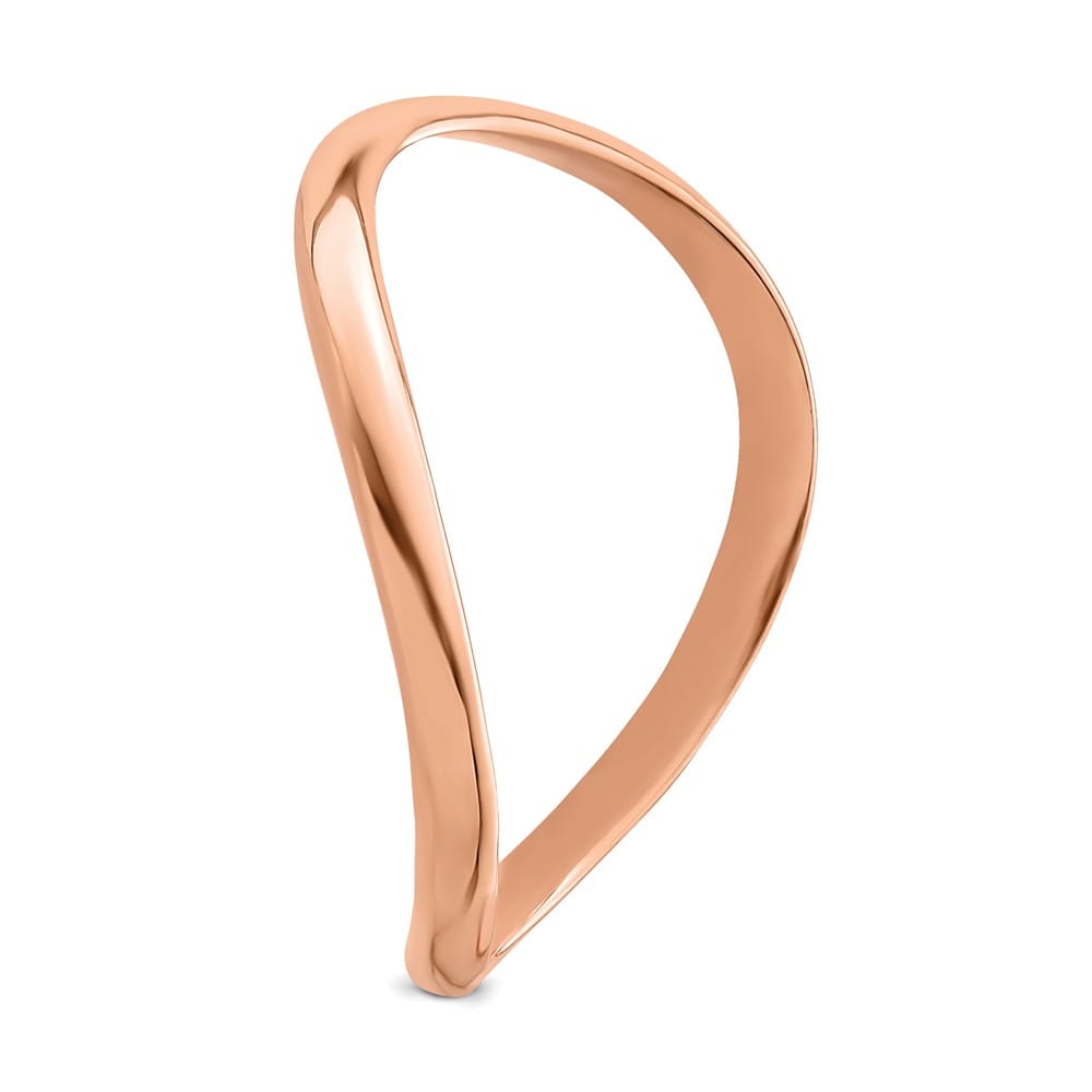14k Rose Gold Polished Wave Fashion Thumb Ring