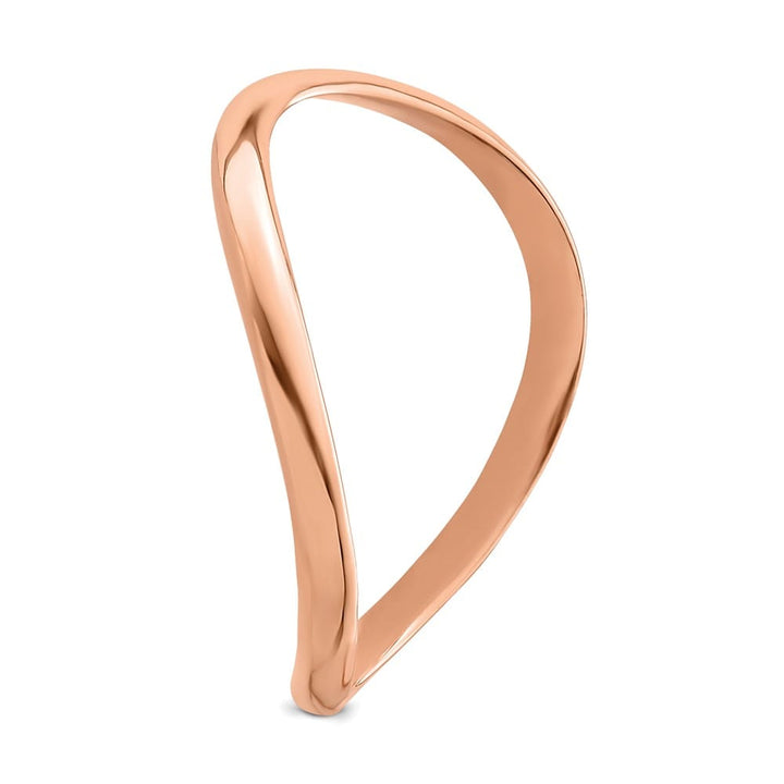 14k Rose Gold Polished Wave Fashion Thumb Ring