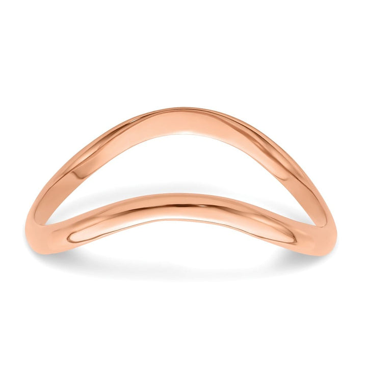 14k Rose Gold Polished Wave Fashion Thumb Ring