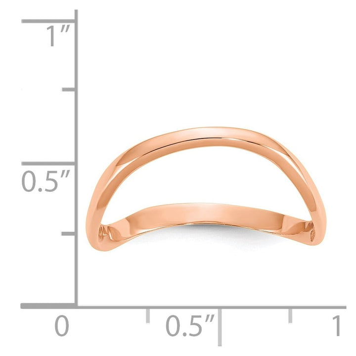14k Rose Gold Polished Wave Fashion Thumb Ring
