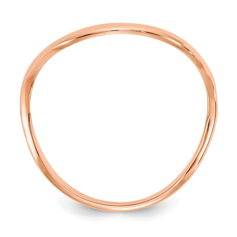 14k Rose Gold Polished Wave Fashion Thumb Ring