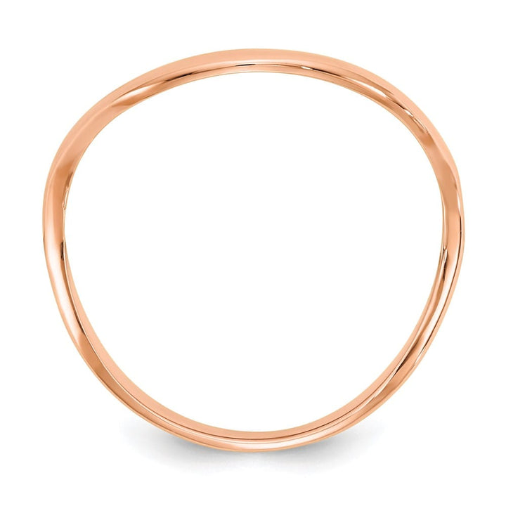 14k Rose Gold Polished Wave Fashion Thumb Ring