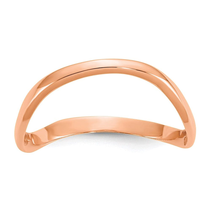 14k Rose Gold Polished Wave Fashion Thumb Ring