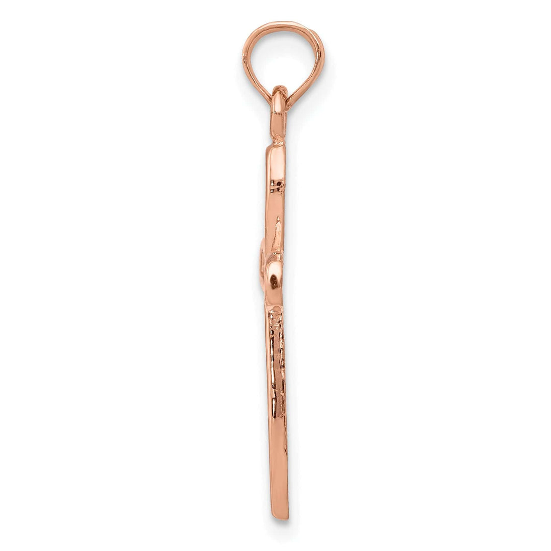 Lovely Rita's 14K Rose Gold Timeless Filigree Center Design Latin Cross Pendant