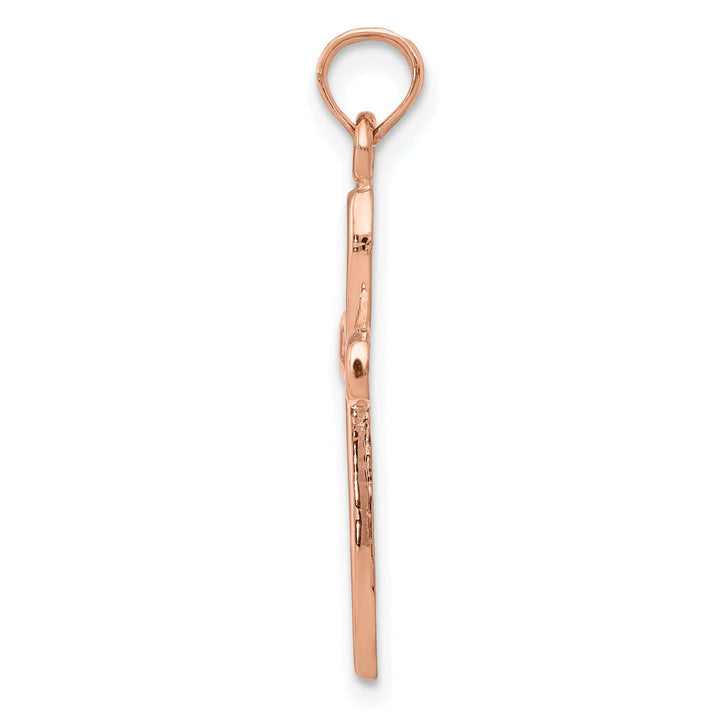 Lovely Rita's 14K Rose Gold Timeless Filigree Center Design Latin Cross Pendant