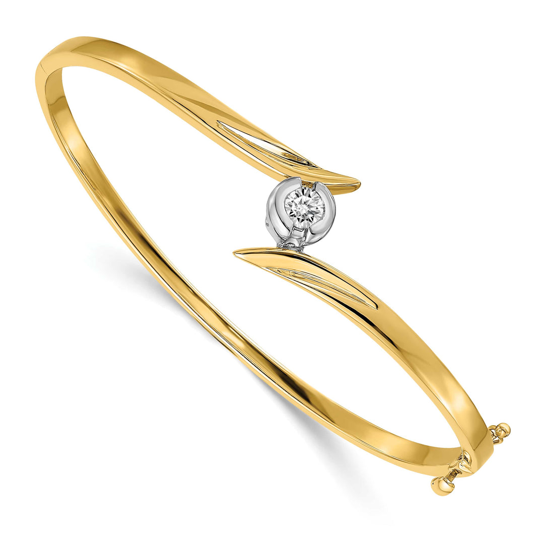 14k Two-tone Complete 1/4 carat I1 (G-i) Diamond Hinged Oval - 8.27g