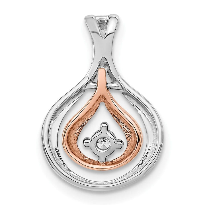 14K Two-Tone Gold 1/15 ct Diamond Fancy Chain Slide