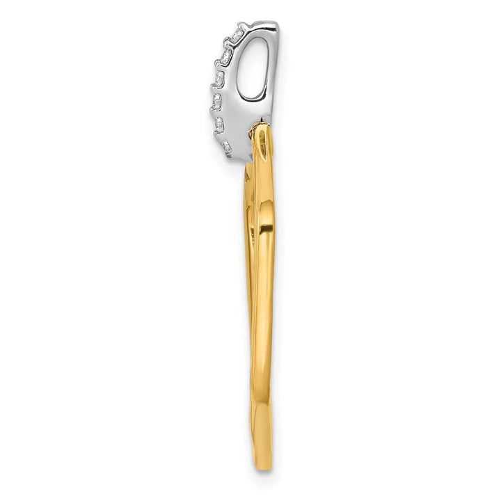 14K Two-Tone Gold 1/15 ct Diamond Fancy Hexagon Pendant