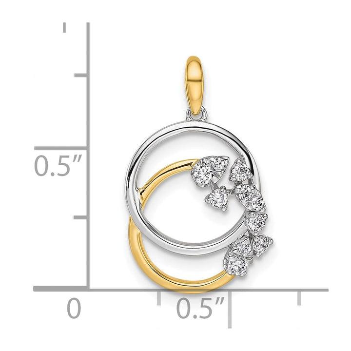 14K Two-Tone Gold 1/5 ct Diamond Intertwined Circles Pendant
