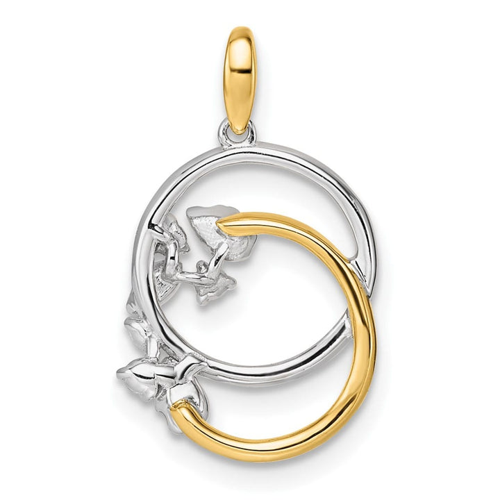 14K Two-Tone Gold 1/5 ct Diamond Intertwined Circles Pendant