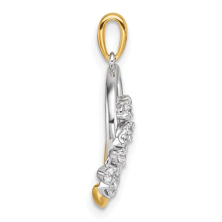 14K Two-Tone Gold 1/5 ct Diamond Intertwined Circles Pendant