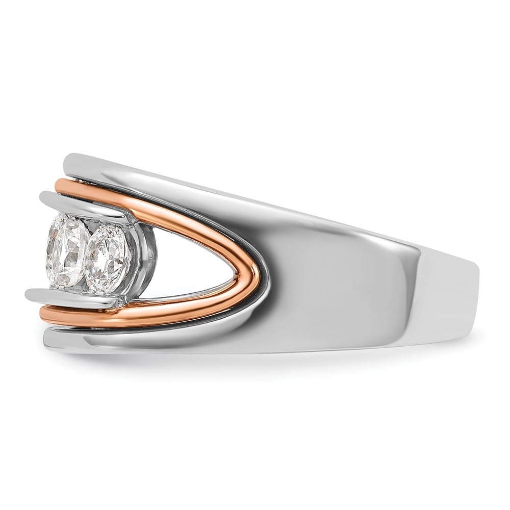 14k Two-Tone Gold 10.6 mm Channel-set 5-Stone I1 Diamond Men's Ring