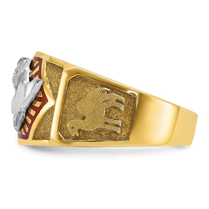 14k Two-Tone Gold 12.2 mm with Multi-Color Enamel Masonic Ring