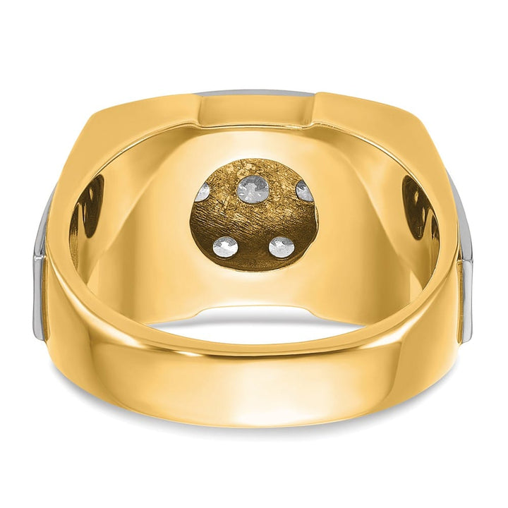 14k Two-Tone Gold 12.7 mm I1 Quality Diamond Cluster Men's Ring