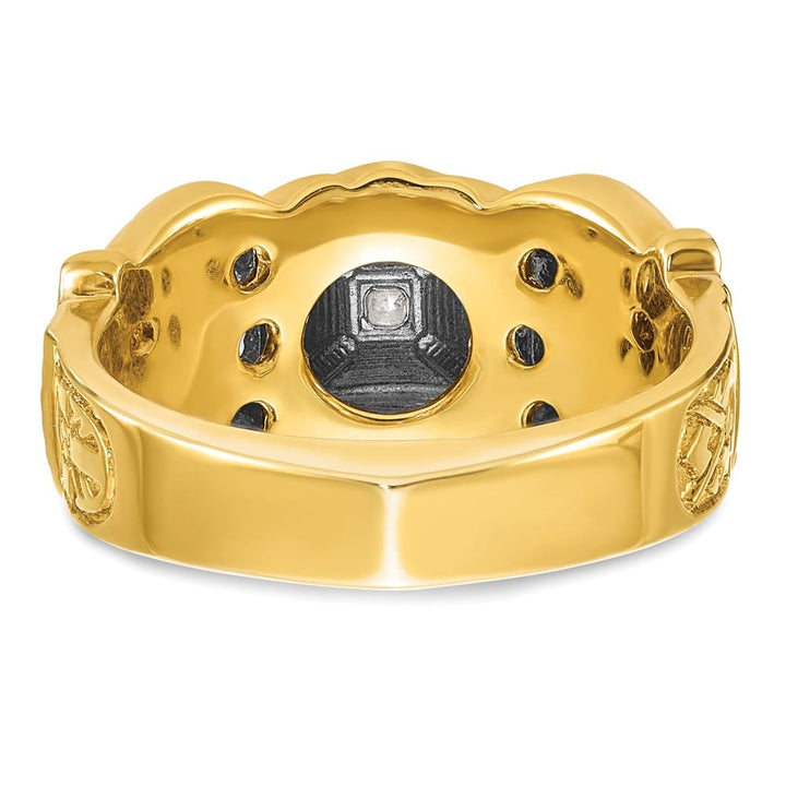 14k Two-Tone Gold 13.1 mm with Multi-Color Enamel and Masonic Ring