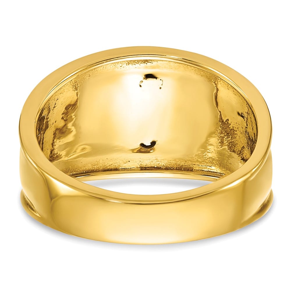 14k Two-Tone Gold 13.3 mm with Black Enamel and 32nd Degree Ring
