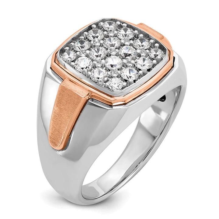 14k Two-Tone Gold 14.44 g I1 Quality Diamond Cluster Men's Ring