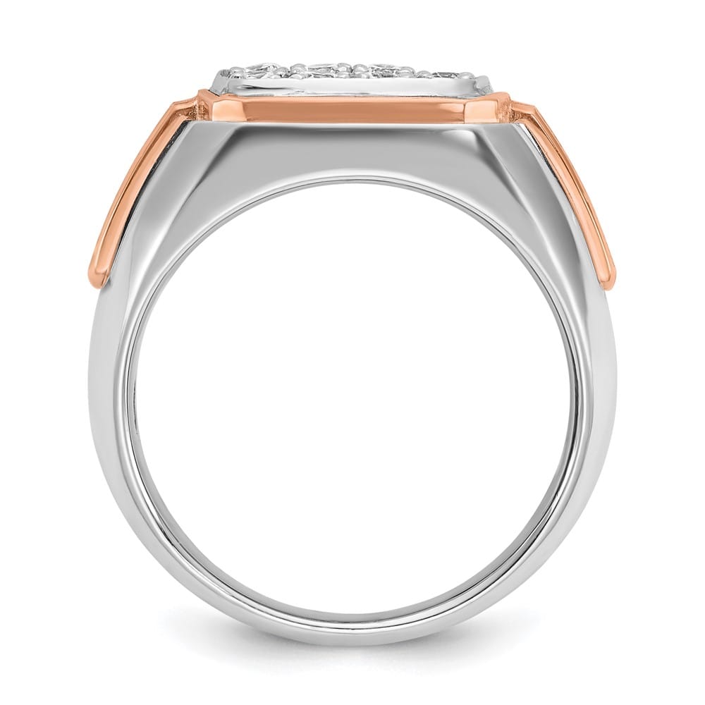 14k Two-Tone Gold 14.44 g I1 Quality Diamond Cluster Men's Ring