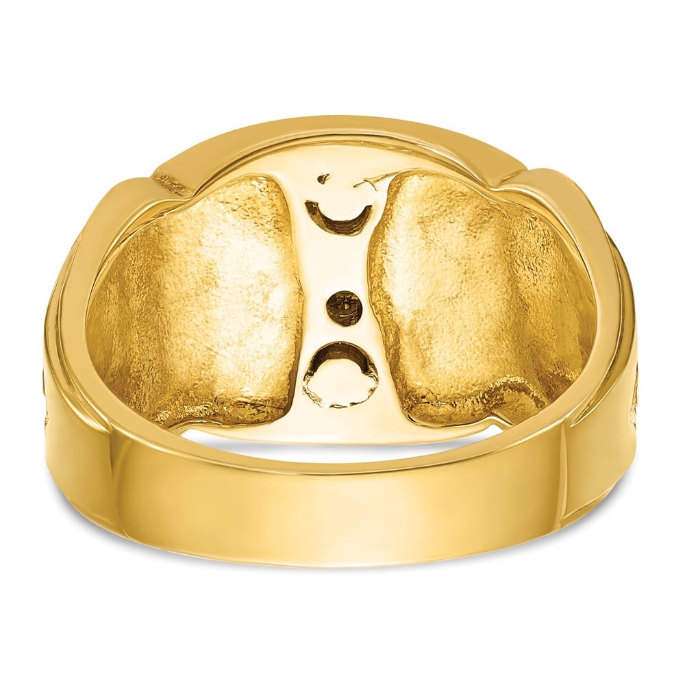 14k Two-Tone Gold 14.5 mm with Blue and Black Blue Lodge Ring