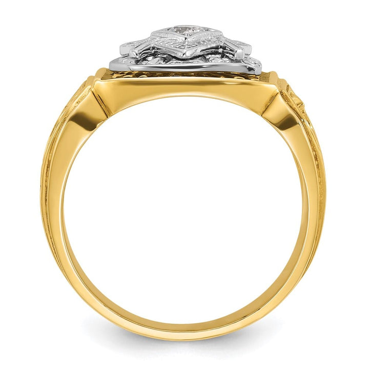 14k Two-Tone Gold 14.5 mm with Blue and Black Blue Lodge Ring