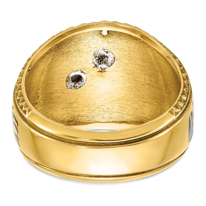 14k Two-Tone Gold 16.5 mm with Multi-Color Enamel Masonic Ring
