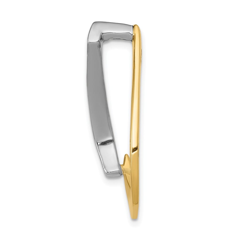 14K Two-Tone Gold 3/8 Carat I1 Diamond Teardrop Slide