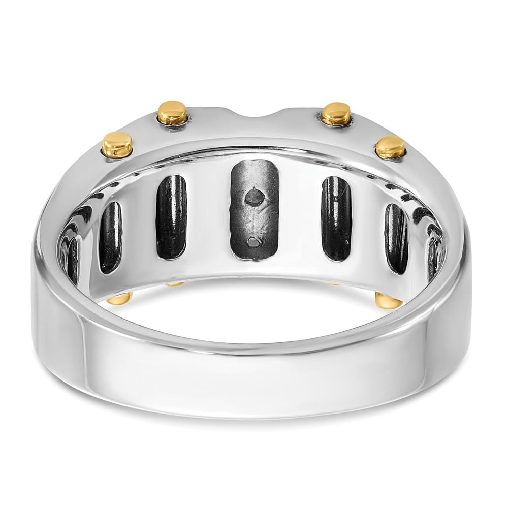 14k Two-Tone Gold 3-Stone I1 Quality Diamond Men's Ring