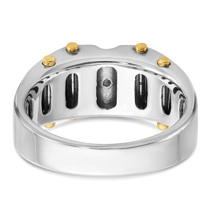 14k Two-Tone Gold 3-Stone I1 Quality Diamond Men's Ring