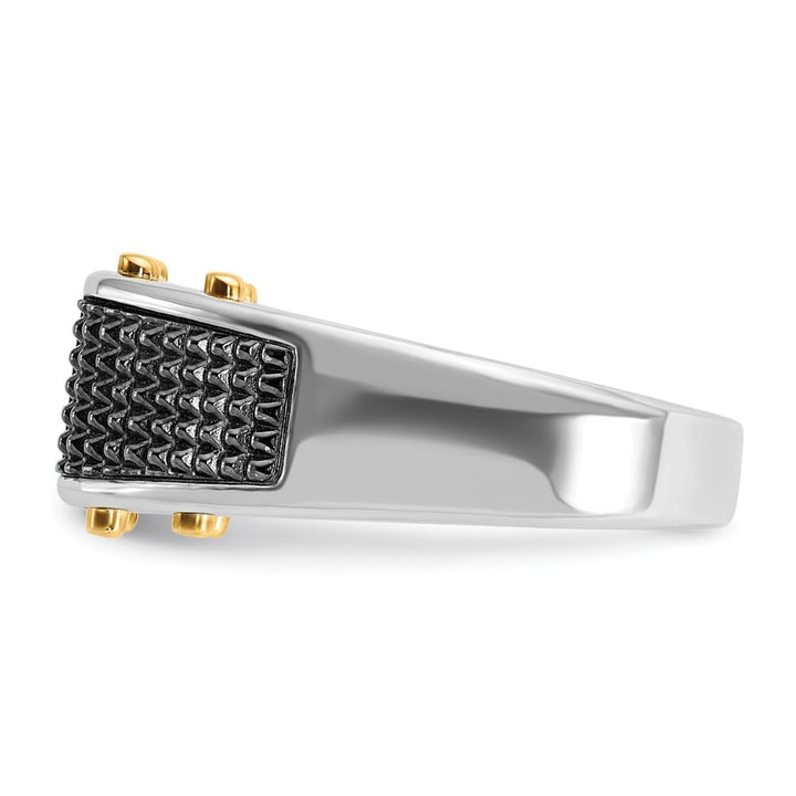 14k Two-Tone Gold 3-Stone I1 Quality Diamond Men's Ring