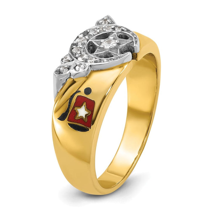 14k Two-Tone Gold 9.6 mm with Multi-Color Enamel and Masonic Ring