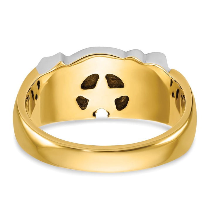 14k Two-Tone Gold 9.6 mm with Multi-Color Enamel and Masonic Ring
