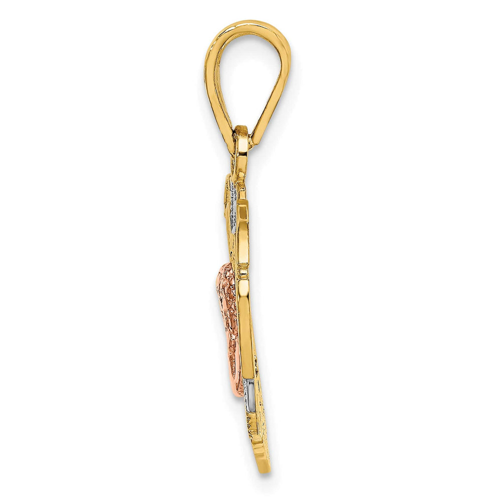 14K Two-Tone Gold Angel In Heart Charm