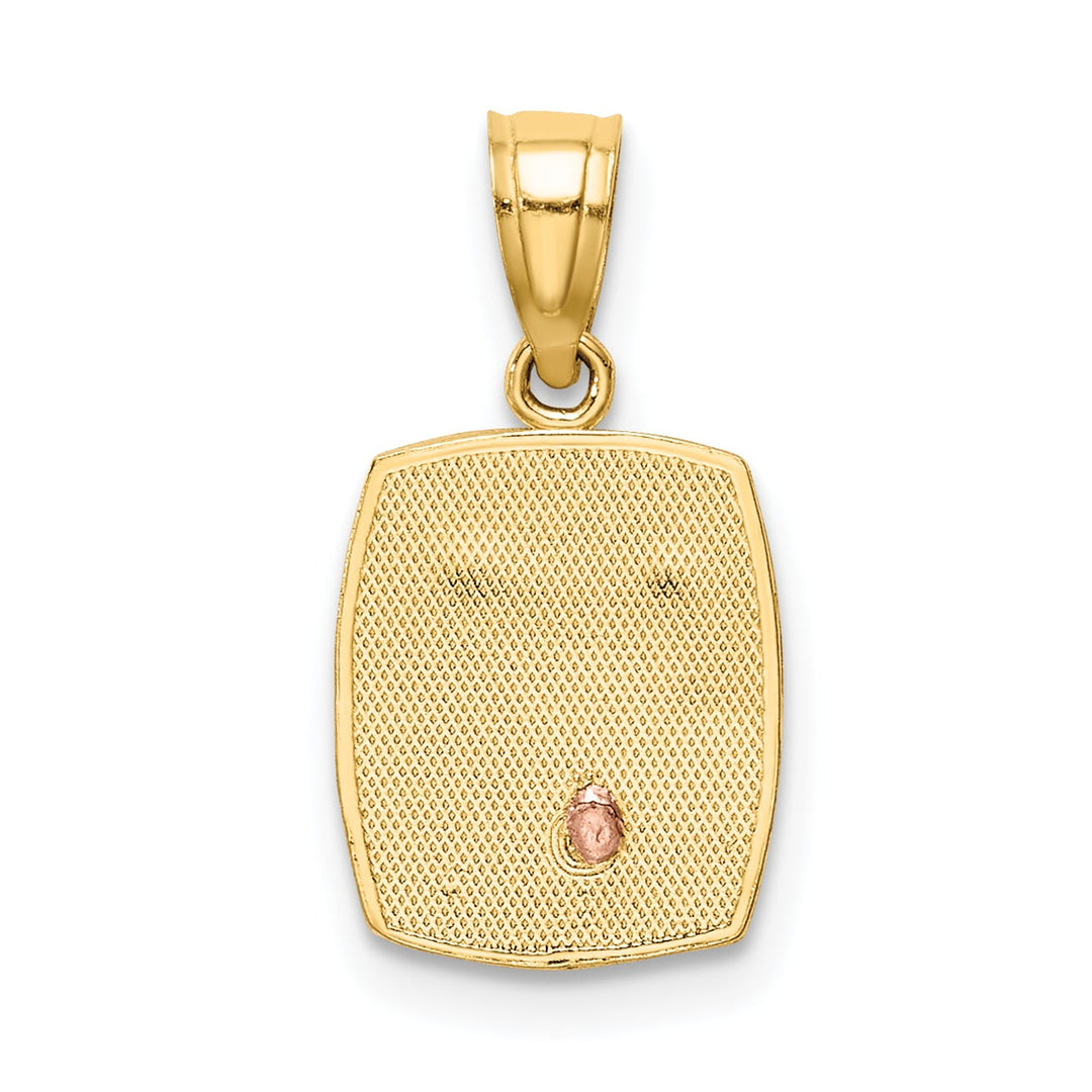14K Two-Tone Gold Baptism Rectangular Pendant