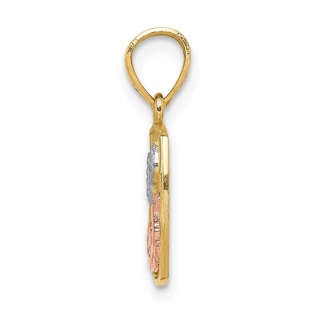 14K Two-Tone Gold Baptism Rectangular Pendant