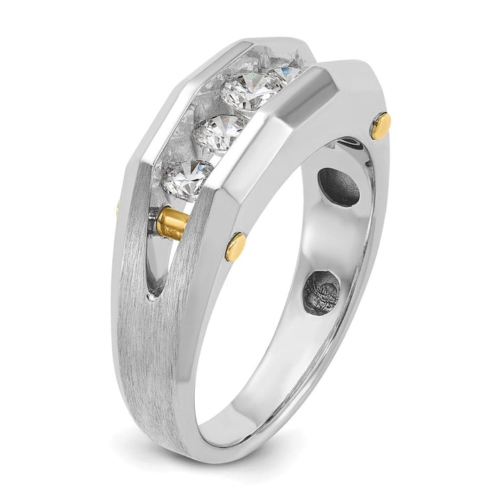 14k Two-Tone Gold Channel-set 5-Stone I1 Diamond Men's Ring