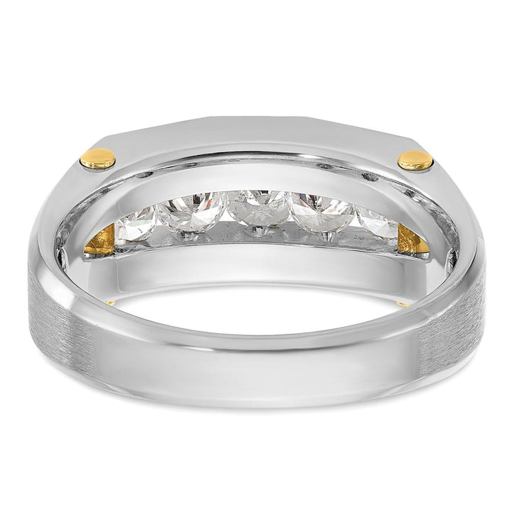 14k Two-Tone Gold Channel-set 5-Stone I1 Diamond Men's Ring