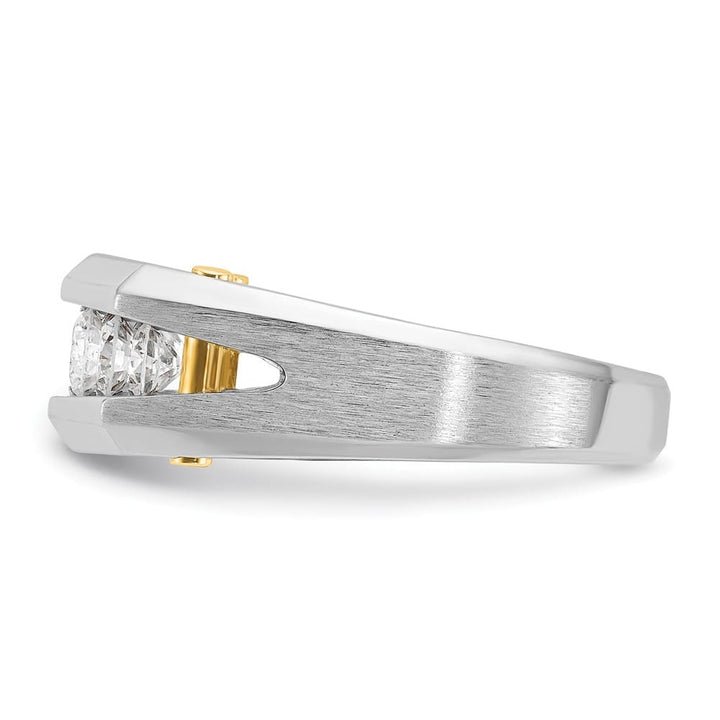 14k Two-Tone Gold Channel-set 5-Stone I1 Diamond Men's Ring