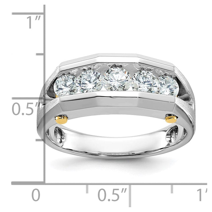 14k Two-Tone Gold Channel-set 5-Stone I1 Diamond Men's Ring