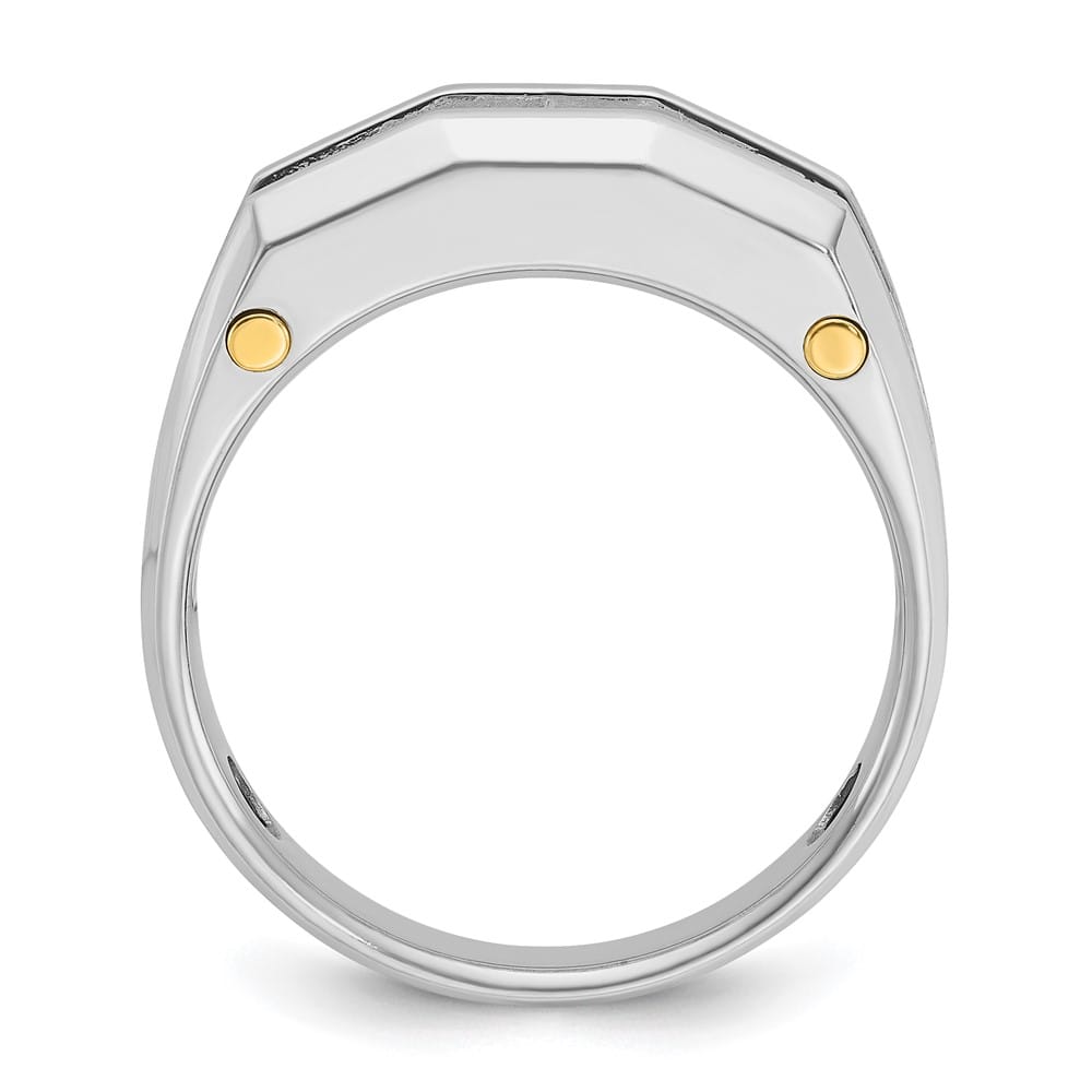 14k Two-Tone Gold Channel-set 5-Stone I1 Diamond Men's Ring