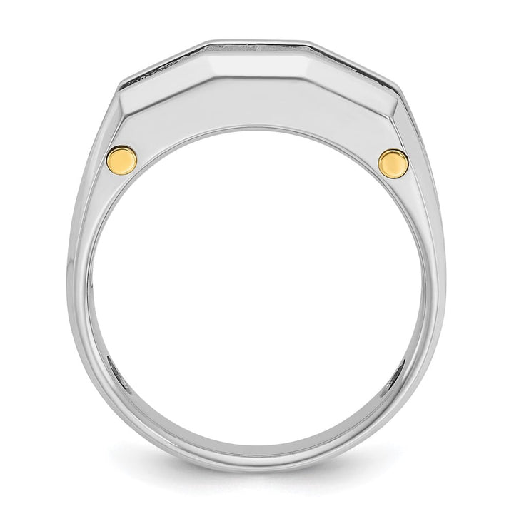 14k Two-Tone Gold Channel-set 5-Stone I1 Diamond Men's Ring