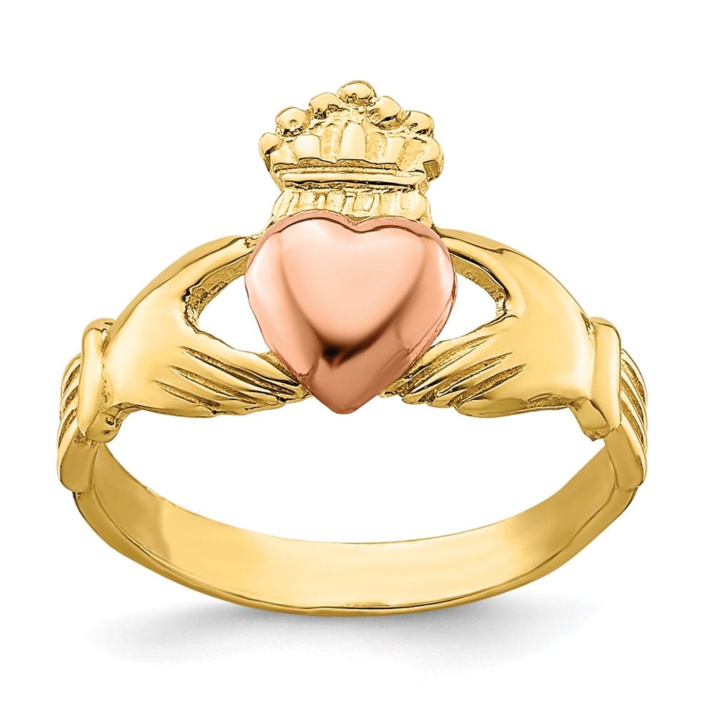 14k Two-Tone Gold Claddagh Ring