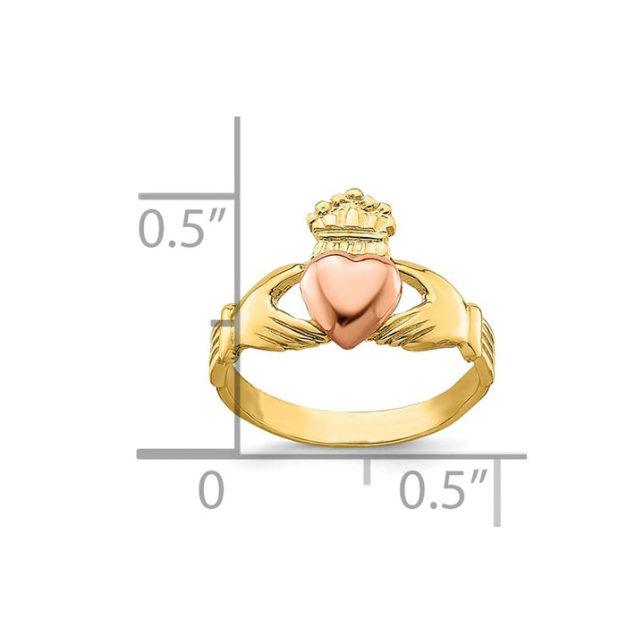 14k Two-Tone Gold Claddagh Ring
