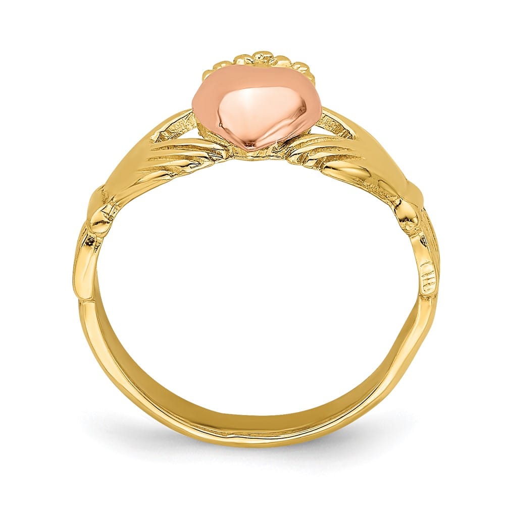14k Two-Tone Gold Claddagh Ring