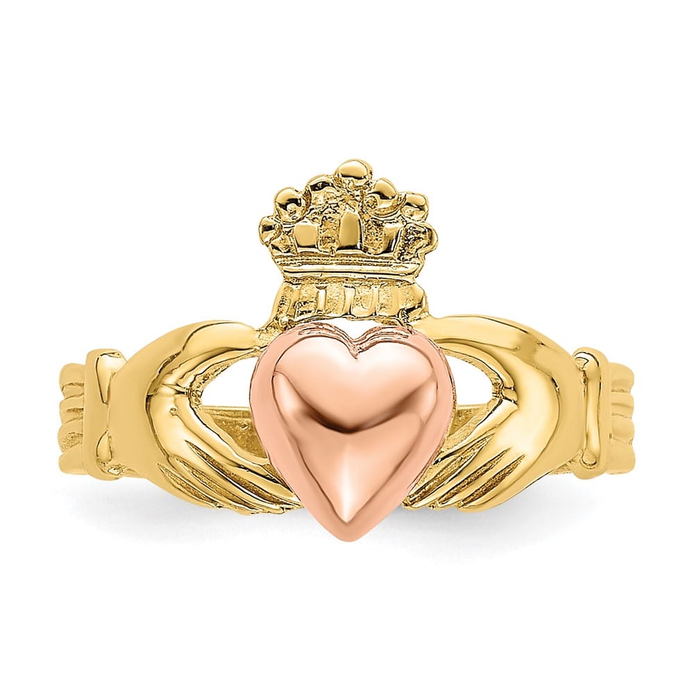 14k Two-Tone Gold Claddagh Ring