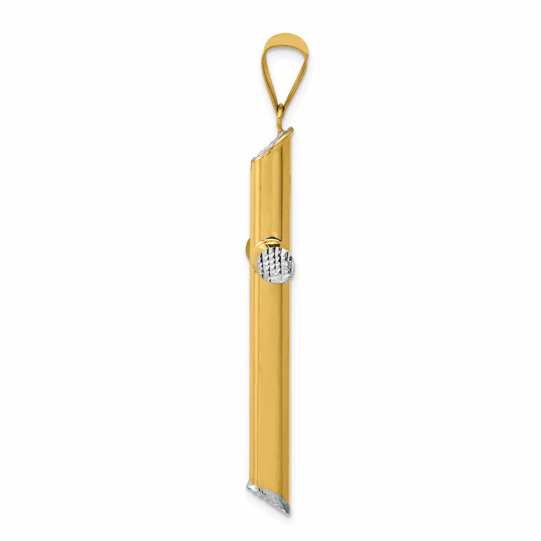 Lovely Rita's 14K Two-Tone Gold Classic 3-D D.C Hollow Latin Cross Pendant