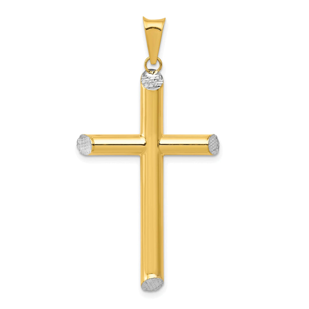 Lovely Rita's 14K Two-Tone Gold Classic 3-D D.C Hollow Latin Cross Pendant
