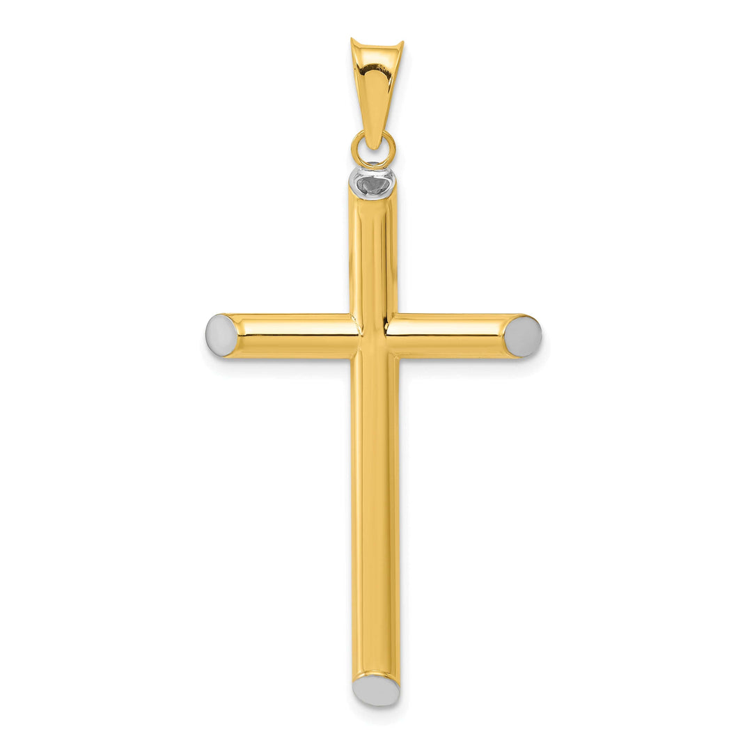 Lovely Rita's 14K Two-Tone Gold Classic 3-D Hollow Latin Cross Pendant