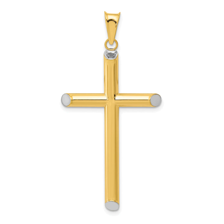 Lovely Rita's 14K Two-Tone Gold Classic 3-D Hollow Latin Cross Pendant